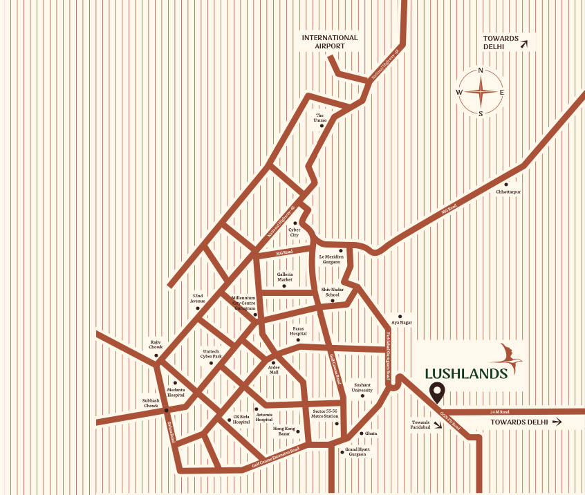 Adani Lushlands gwal pahari gurgaon location
